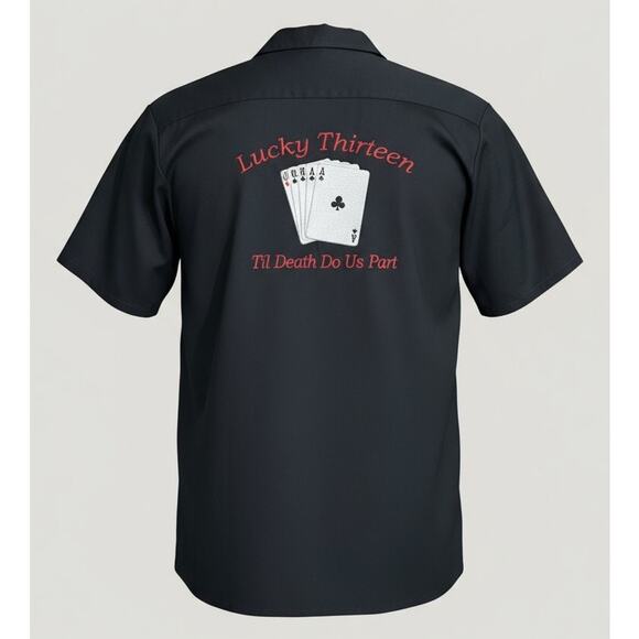 Vintage Style Custom Red Kap Mechanic Shirt | Lucky 13 | Men's M - Picture 2 of 4